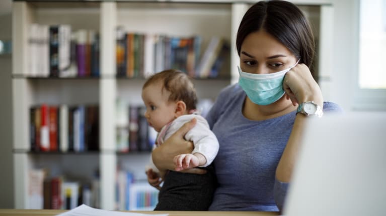 woman holding baby