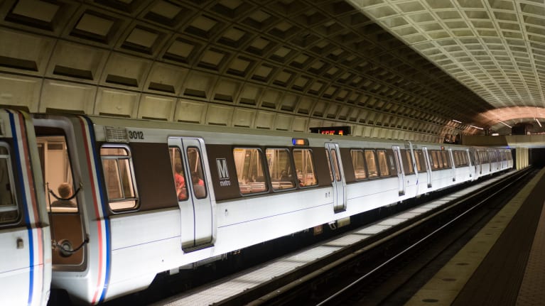 Metro station and train