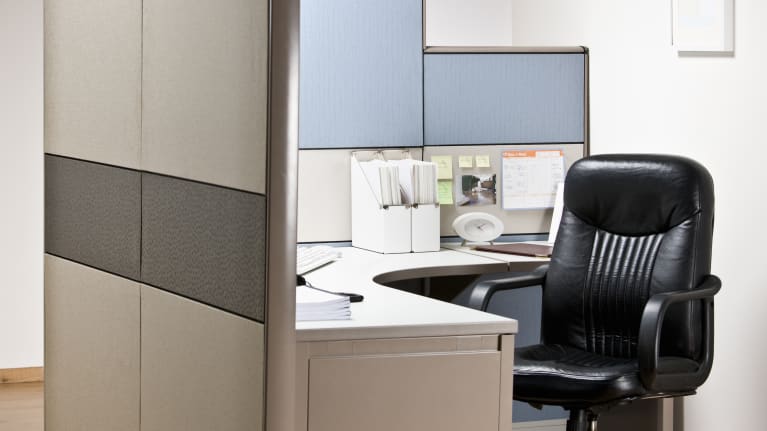 Empty office cubicle