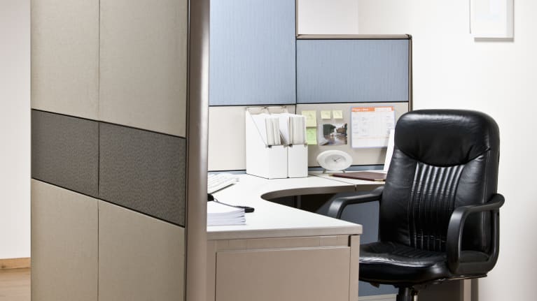 an empty office cubicle