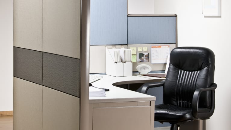 an empty cubicle