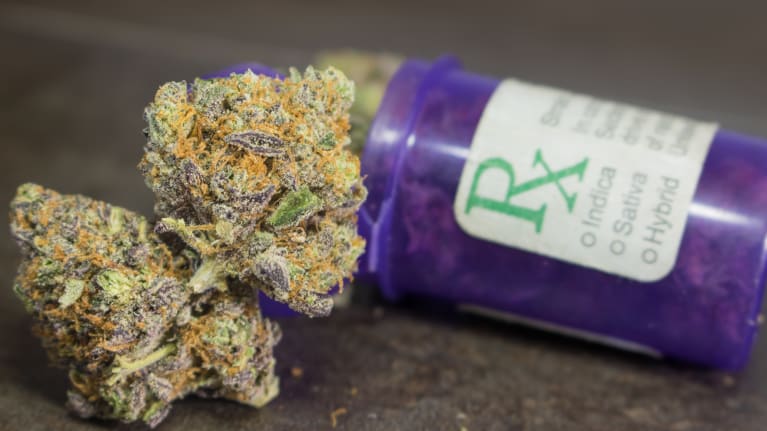 cannabis in a prescription bottle