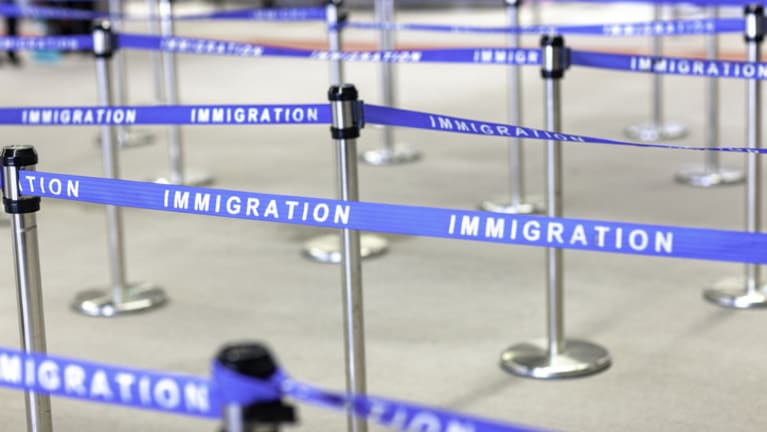 immigration lines at airport
