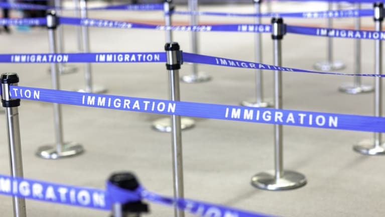 immigration lanes at airport