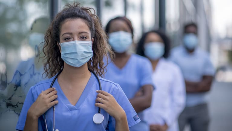 nurses wearing masks