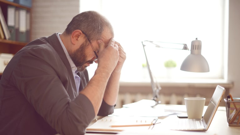 businessman with headache