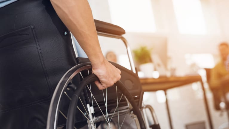 worker in wheelchair