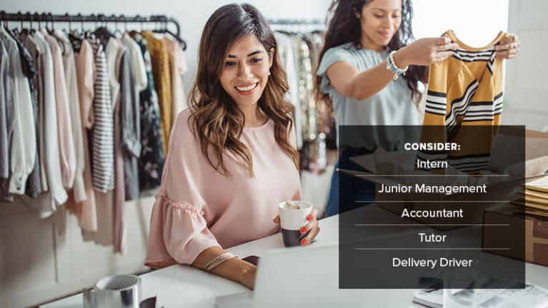 • Retail employees: intern, junior management, accountant, tutor, delivery driver