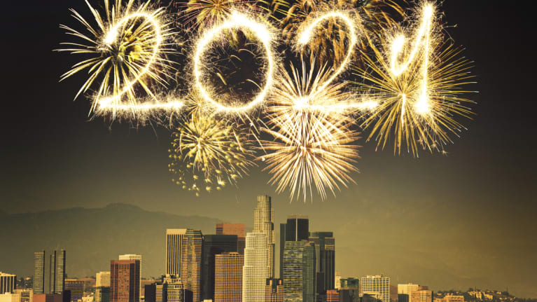 new year fireworks in Los Angeles