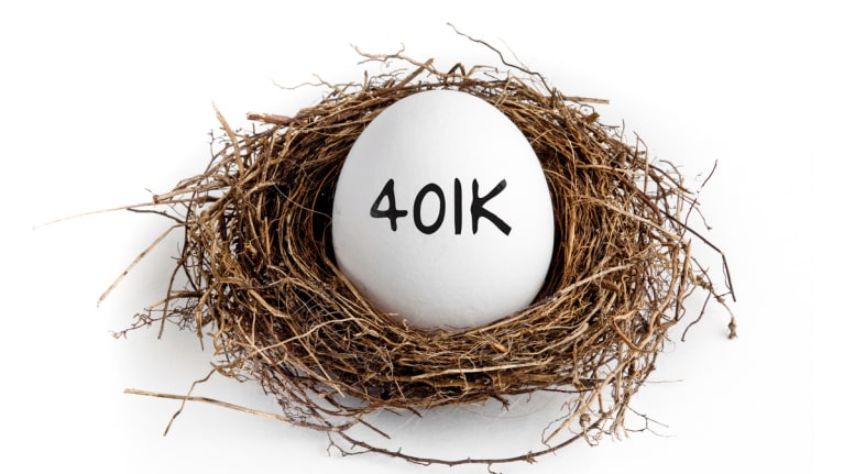 egg in nest with 401K written