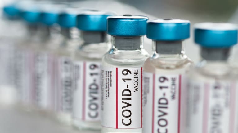 COVID-19 vaccine bottles