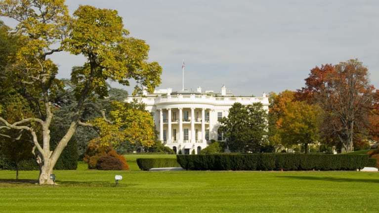 The White House in autumn