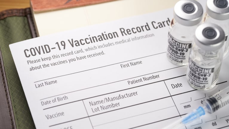 vaccine record and vials