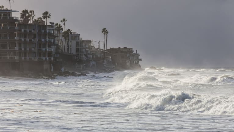 storm surge at beach