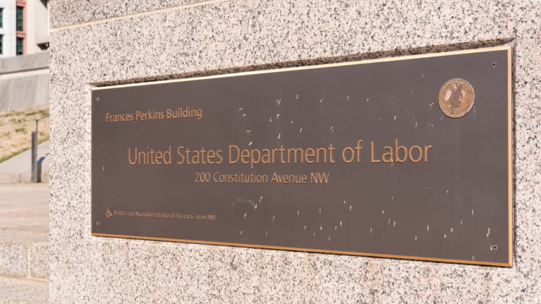 Department of Labor headquarters sign