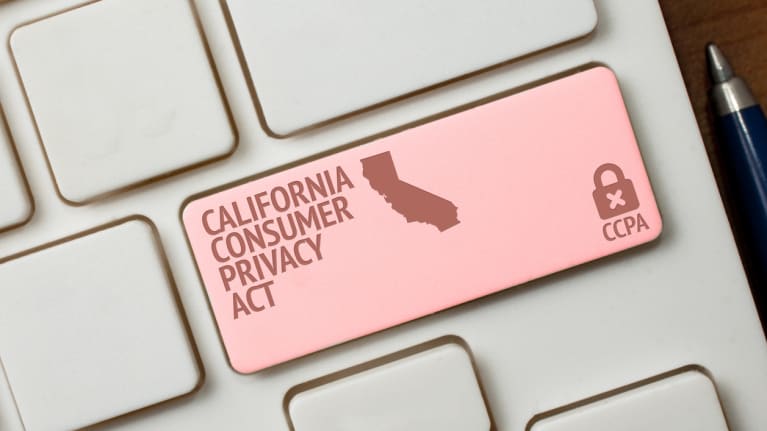 keyboard with key saying california consumer privacy act