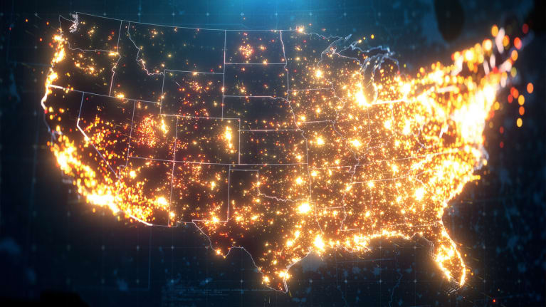 us map with lights 