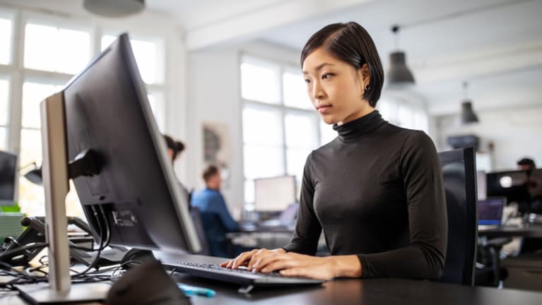 woman working