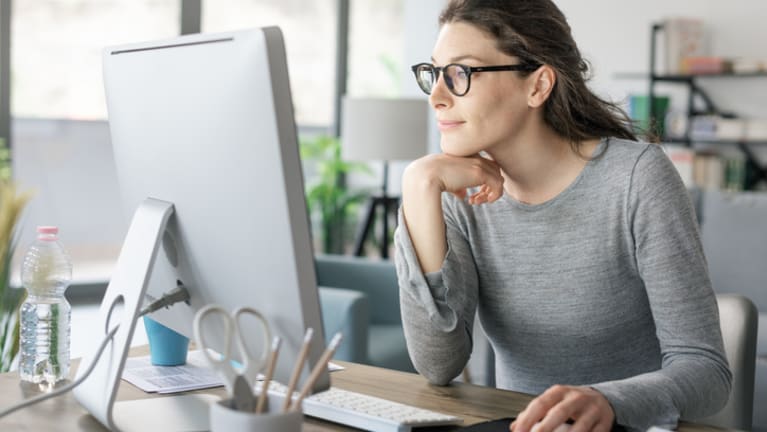 woman working in office