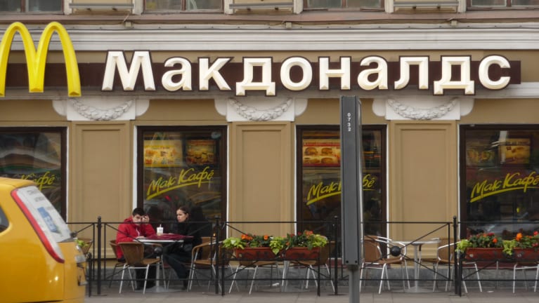 A McDonald&#39;s restaurant in Russia