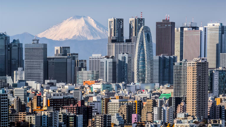 Tokyo skyline with Mount Fuji in the background