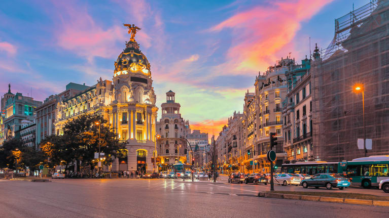 an intersection in Madrid